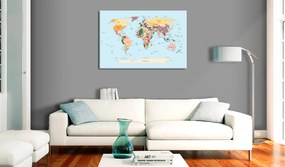 Artgeist Obraz - World Map: Travel with Me Veľkosť: 60x40, Verzia: Na talianskom plátne