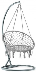 Sivé závesné kreslo KOLUMBIA so stojanom