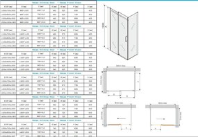 Mexen OMEGA sprchovací kút 160x70cm, 8mm sklo, čierny profil-číre sklo, 825-160-070-70-00