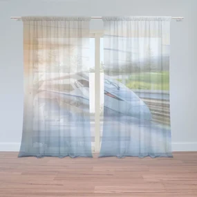 Sablio Záclony Rýchlovlak prechádzajúci stanicou: 2ks 150x250cm