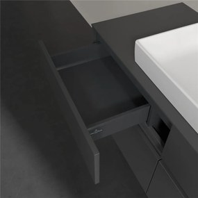 VILLEROY &amp; BOCH Collaro závesná skrinka pod umývadlo na dosku (umývadlo v strede), 4 zásuvky, 1200 x 500 x 548 mm, Glossy Grey, C08100FP