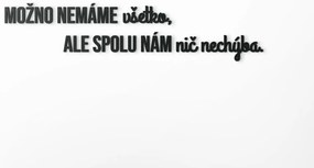 drevko Citát na stenu Možno nemáme všetko Rozmer obrazu: 19,5 x 86,5 cm, Farba dekorácie: Čierna