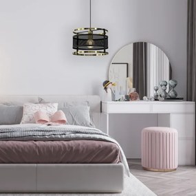 Luster na lanku RIM 1xE27/60W/230V čierna/zlatá