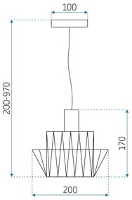 Toolight - Závesné svietidlo 36cm E27 60W APP941-1CP, čierna, OSW-05663