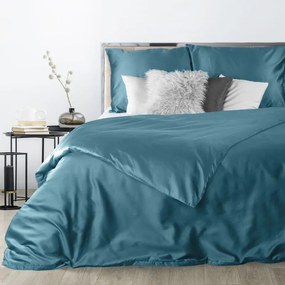 Eurofirany Tyrkysové posteľné obliečky NOVA z bavlneného saténu 140x200 cm, 70x90 cm
