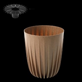 Kvetináč MIRA ECO WOOD 145 mm – prírodné drevo*9377