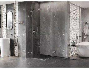 Mexen Lunar Duo, výklopný sprchový kút 105 x 105 cm, 8mm číre sklo, chrómový profil, 834-105L-105P-01-00