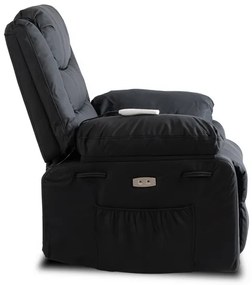 Masážne kreslo AMADEO čierne, ekokoža