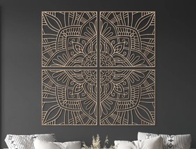 drevko Viacdielna mandala na stenu Rovnováha Rozmer obrazu: 133 x 133,5 cm, Farba dekorácie: Čierna