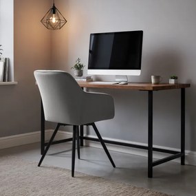 Sada šiestich otočných jedálenských stoličiek TURNO zamatové, sivé / čierne nohy (6 ks)