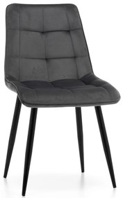 JAKS Jedálenská stolička Chic velvet tmavo šedá