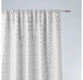 Nádherný záves v elegantnej bielej farbe v kombinácií so strieborným vzorom 140 x 260 cm so zavesením na riasiacu pásku
