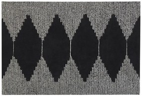 Bavlnený koberec 140 x 200 cm čierna/biela BATHINDA Beliani