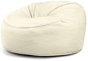 Krémový sedací vak z textílie buklé Om 135 – SLOWDOWN