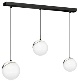 Závesné svietidlo Sfera, 3x biele sklenené tienidlo, b/ch
