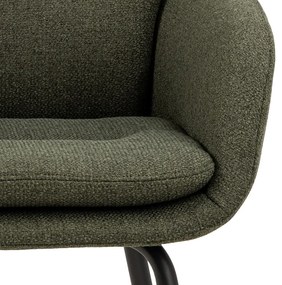 Khaki čalúnené jedálenské kreslo s podrúčkami Dora – Actona
