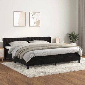 Posteľný rám boxspring s matracom čierny 200x200 cm zamat 3131161