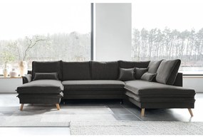 Tmavosivá rozkladacia rohová pohovka (pravý roh/do tvaru "U") Charming Charlie – Miuform