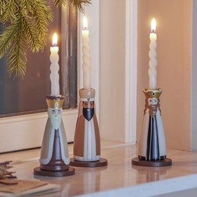 Bloomingville Drevený vianočný svietnik Betiel – set 3 ks