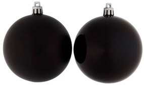 DECOLED Plastové gule, d. 8 cm, čierne, 12x matné, 12x lesklé