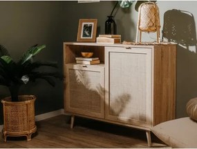 Skrinka 2-dverová Bali, dub sonoma/výplet%