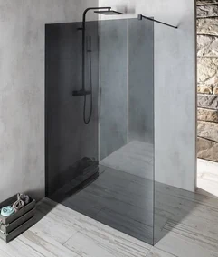 Gelco Gelco, VARIO BLACK jednodielna sprchová zástena na inštaláciu k stene, dymové sklo, 1100 mm, GX1311GX1014