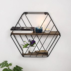 Hnedá poschodová polica zo smrekového dreva 44 cm Liliales – Kalune Design
