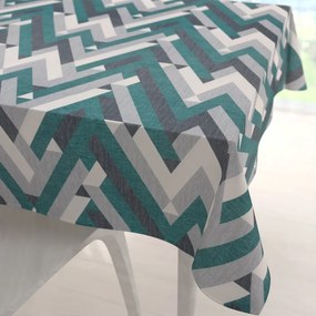 Biante Zamatový štvorcový obrus Tamara TMR-026 Zeleno-sivý designový cik-cak 60x60 cm