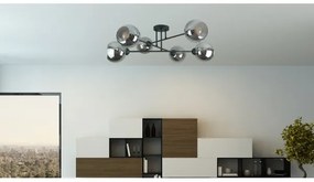 Luster na tyči VASCO 6xE27/60W/230V čierna/dymová čierna