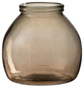 Sklenená svetlo hnedá váza banku - Ø  21*20 cm