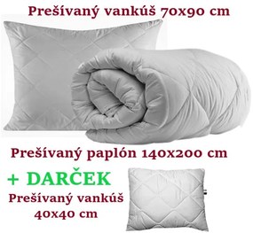 Prešívaný Antialergický Vankúš a Paplón 70x90 140x200 + DARČEK 40x40 cm