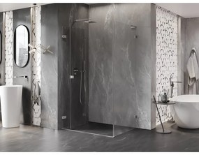 Mexen Lunar-F L, 1-krídlový sprchový kút so skladacími dverami, ľavý, 90 x 80 cm, 8mm číre sklo, brúsená oceľ profil, 836L-090-080-97-00-L