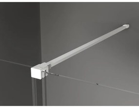 Mexen Velar, sprchový kút s posuvnými dverami 130(dvere) x 75(stena) cm, 8mm číre sklo, biela, 871-130-075-01-20