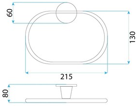 Rea Aristo, prsteňový vešiak na uterák, medená matná, REA-98503
