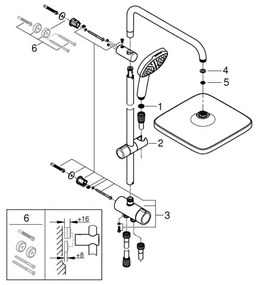 GROHE 266982431 - Sprchový systém VITALIO COMFORT 250 390 mm čierny