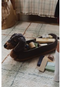 Tmavohnedý látkový detský kôš na hračky 59x16x23 cm Sparky – Lorena Canals