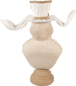 Béžová dekorácia busta králik s čipkou Fancy - 24*17*50 cm