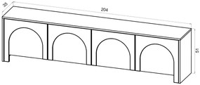TV stolek Arco 204 cm bílý