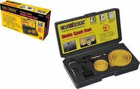 CROWNMAN Dierovacia píla na drevo s adaptérom Sada 11 ks + krabica