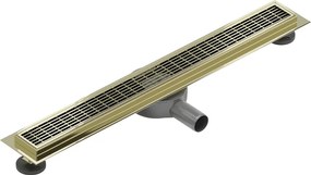 Mexen Flat 360°, nerezový sprchový žľab vzor M33 60 cm, zlatá lesklá, 1533060-40