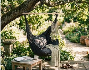 Čierne polstrované závesné záhradné kreslo Tobago – Garden Pleasure