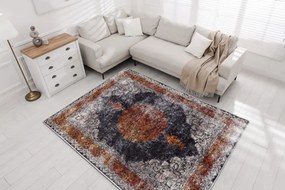 Koberec MIRO 51186.808 Rozeta, ramka - granát / medený