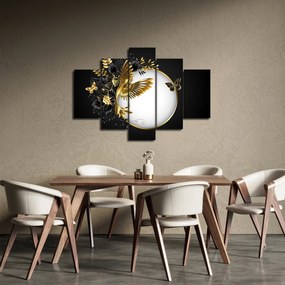 Obraz - Guľa so zlatými motívmi (150x105 cm)