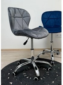 Set do pracovne ZARIMO stôl 80x40 cm čierny + kreslo AVOLA VELVET sivé