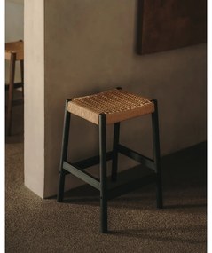 Čierne/v prírodnej farbe barové stoličky v súprave 2 ks z dubového dreva (výška sedadla 66 cm) Yalia – Kave Home