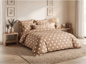 Obliečky z mikrovlákna CARAMHEART hnedé Rozmer obliečky: 2 ks 70 x 90 cm | 200 x 220 cm