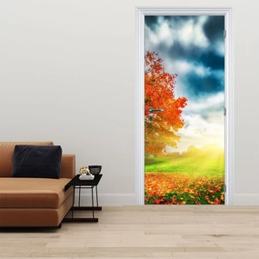 Fototapeta na dvere - Krajina zaliata slnečným svitom (95x205cm)