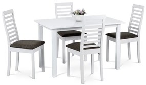 Autronic BONTEC Jedálenský set so 4 stoličkami, 120x75x75cm, masív, orech, AUT-4000 WAL Farba: Biela