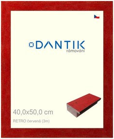 DANTIK rám na obraz 40x50 | RETRO červená (Sklo Čiré)