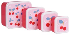A Little Lovely Company - súprava štyroch desiatových škatuliek - čerešne